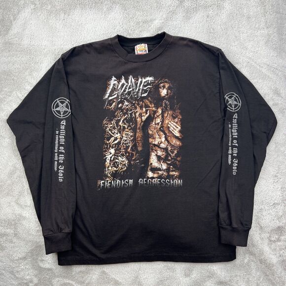 Unbranded Other - Vintage Grave Shirt Mens Large Black Y2K Heavy Metal Rock Band Tour Concert